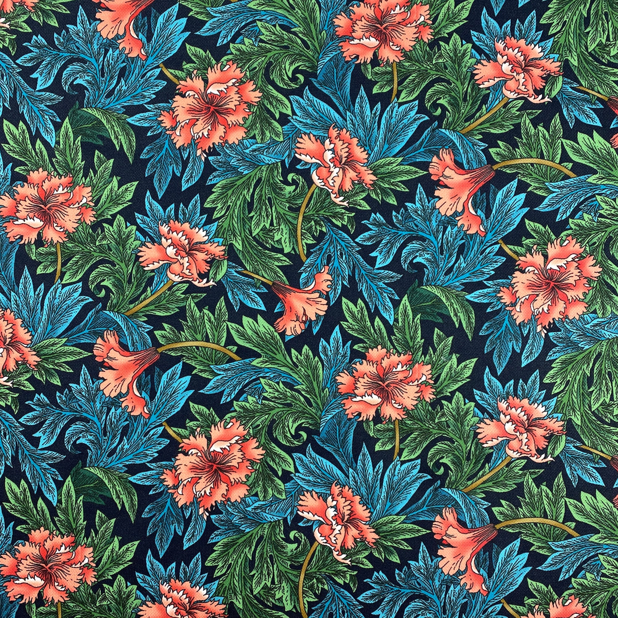 William Morris Upholstery Fabric Art Nouveau Flowers Floral Etsy