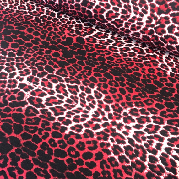 Leopard Print Upholstery Fabric for Chairs, Red Rose Fabric by The Yard,  Brown Cheetah Indoor Outdoor Fabric, Safari Wildlife Animal Decorative