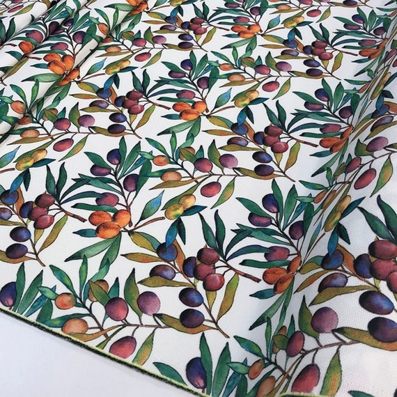 Boho Leaves Upholstery Fabric by the Yard, Multicolor Watercolor