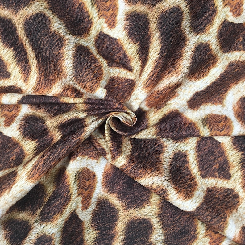 Giraffe Print Fabric by the Yard Brown Animal Fur Pattern - Etsy