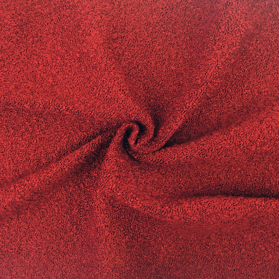 Boucle Upholstery Fabric by the Yard Crimson Red Puffy Etsy UK