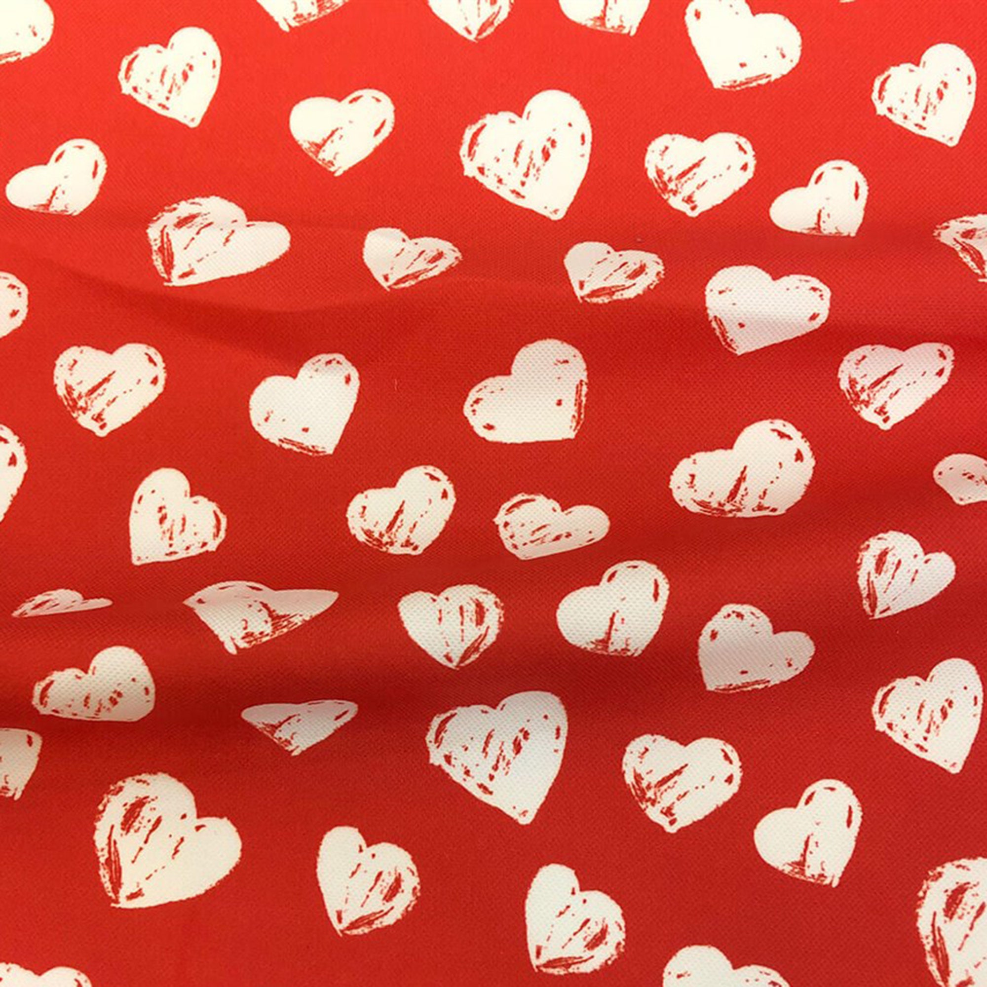 Red Heart Print Fabric by the Yard Hearts Love Print Bag Home - Etsy ...