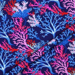 Coral Reef Upholstery Fabric Coastal Nautical Ocean Sea Print Material Home Decor Furniture Curtain Tapestry Chair Sofa Fabric by the Yard