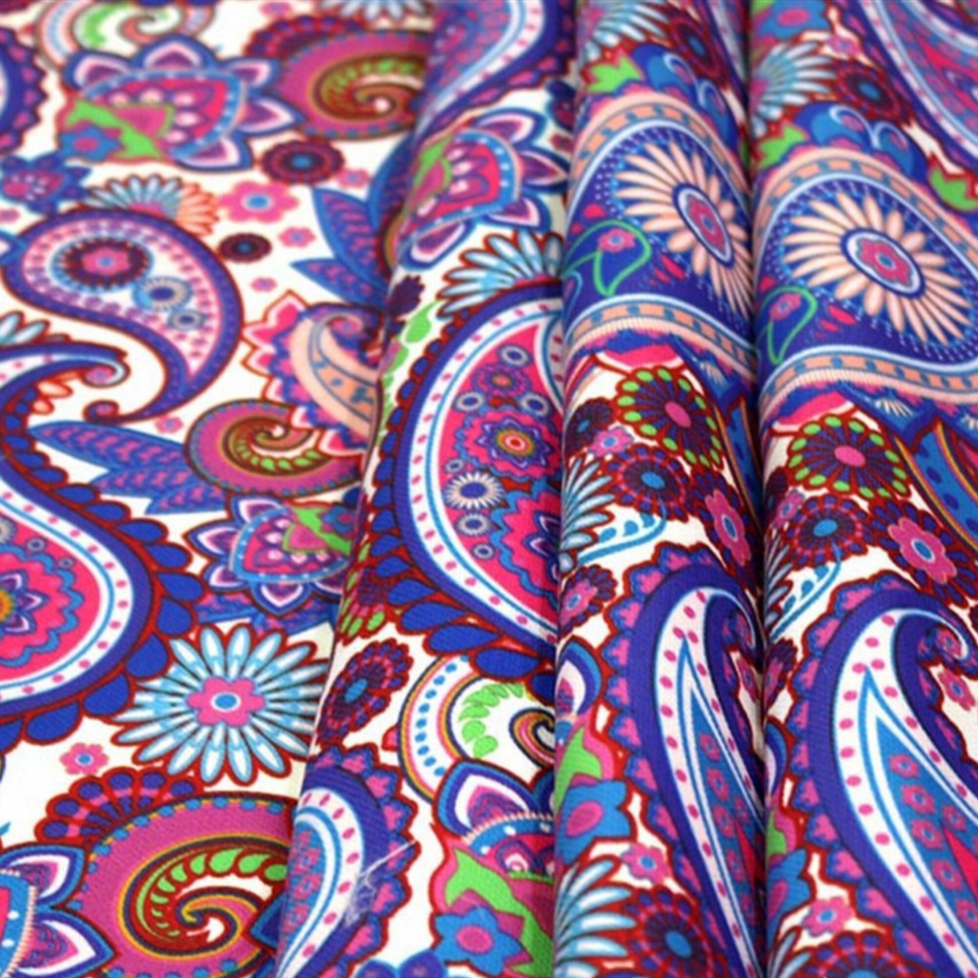 Bohemian Paisley Upholstery Fabric by the Yard Purple Blue Etsy