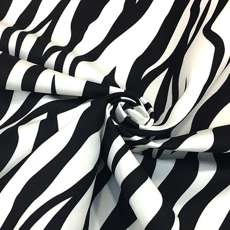 Zebra Print Upholstery Fabric Black and White Animal Print Etsy