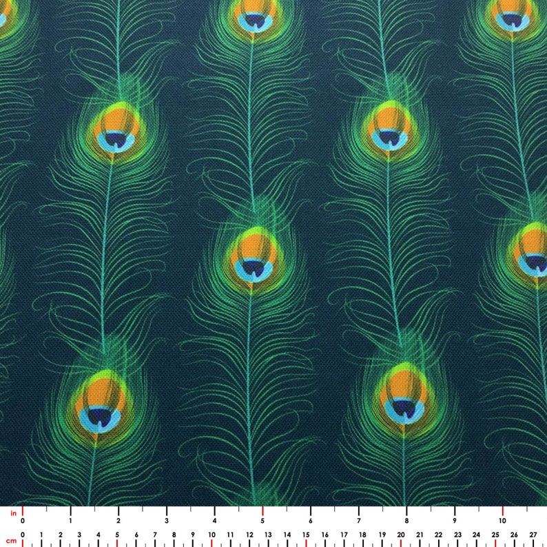 Peacock Upholstery Fabric by the Yard Green Exotic Bird Etsy