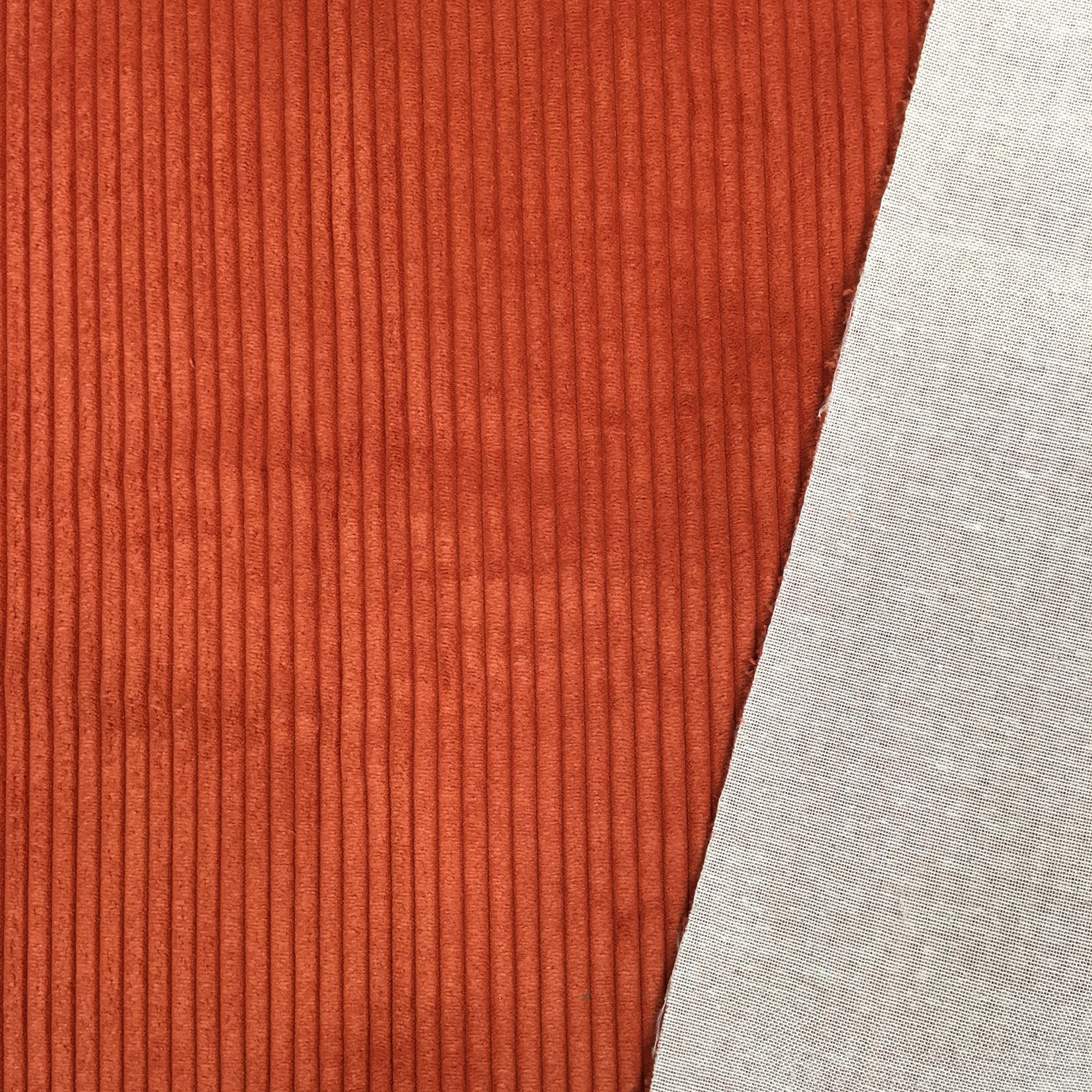 Corduroy Velvet Upholstery Fabric Orange Wide Wale Velvet - Etsy