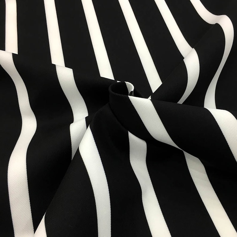 Chalk Striped Upholstery Fabric by the Yard Black and White - Etsy
