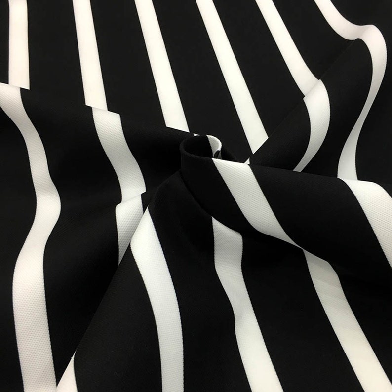 Chalk Striped Upholstery Fabric by the Yard Black and White Etsy