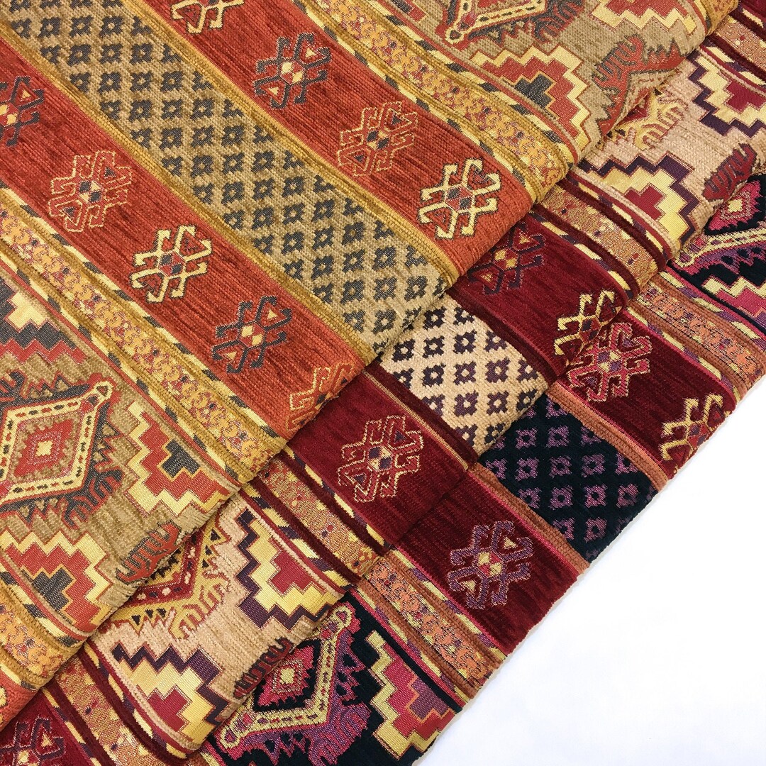 Upholstery Kilim Fabrics by the Yard Turkish Boho Tribal Etsy
