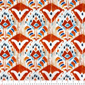 Tribal Ikat Upholstery Fabric Bohemian Rust Abstract Watercolor Ikat Print Home Decor Curtain Chair Sofa Furniture Fabric by the Yard image 5