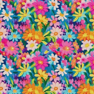 Watercolor Floral Summer Fabric Colorful Abstract Flowers Print Home Decor Furniture Curtain Chair Sofa Upholstery Fabric by the Yard