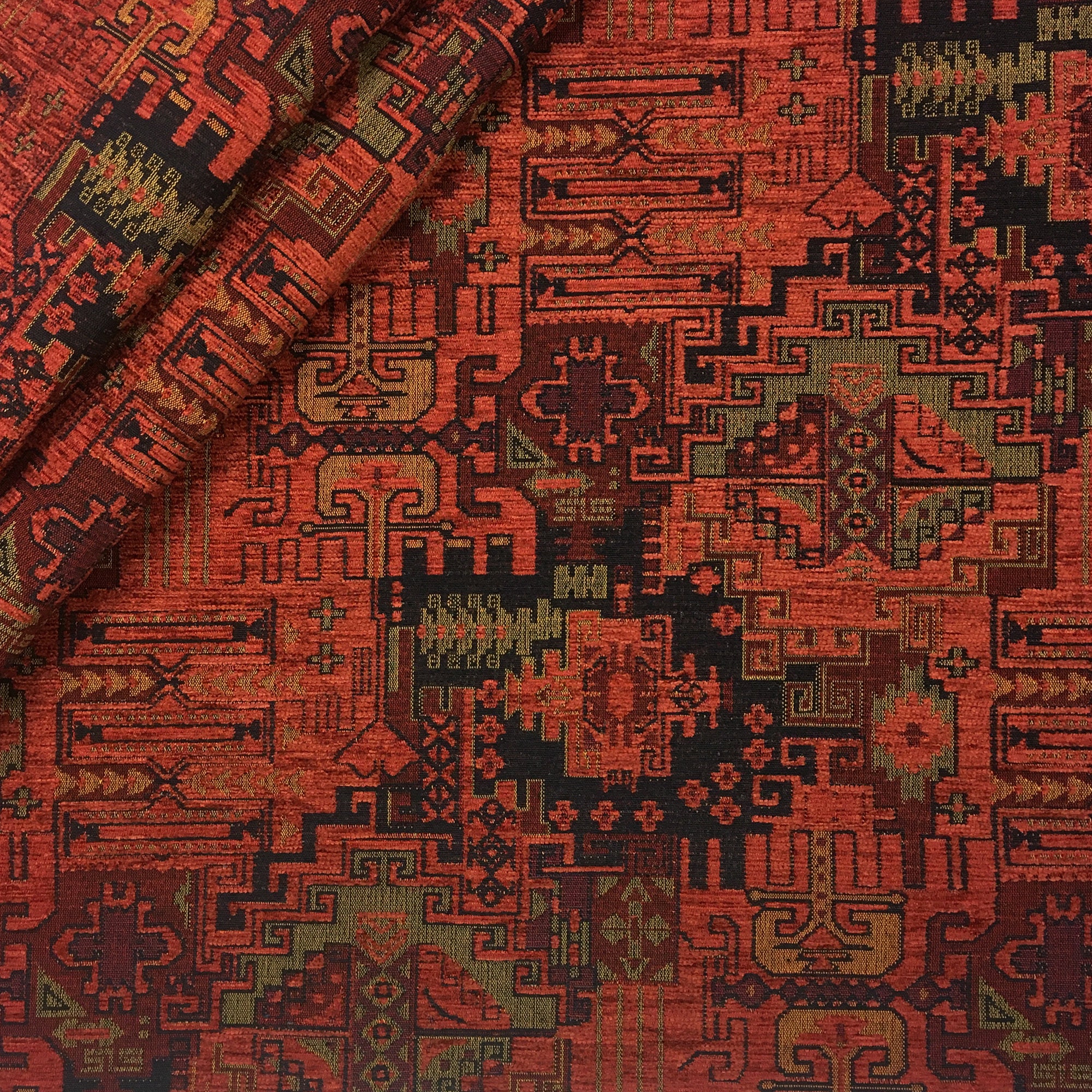 Kilim Upholstery Fabric by the Yard Terracotta Turkish Boho Etsy