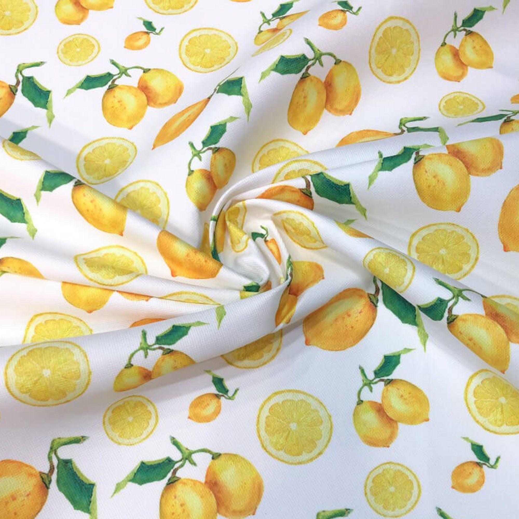 Citrus Lemon Fabric by the Yard Summer Fruit Lemon Print Home Etsy