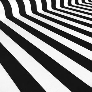 Black and White Striped Fabric, Wide Cabana Black Stripe Print Fabric, Home Decor Curtain Chair Sofa Furniture Upholstery Fabric by the Yard