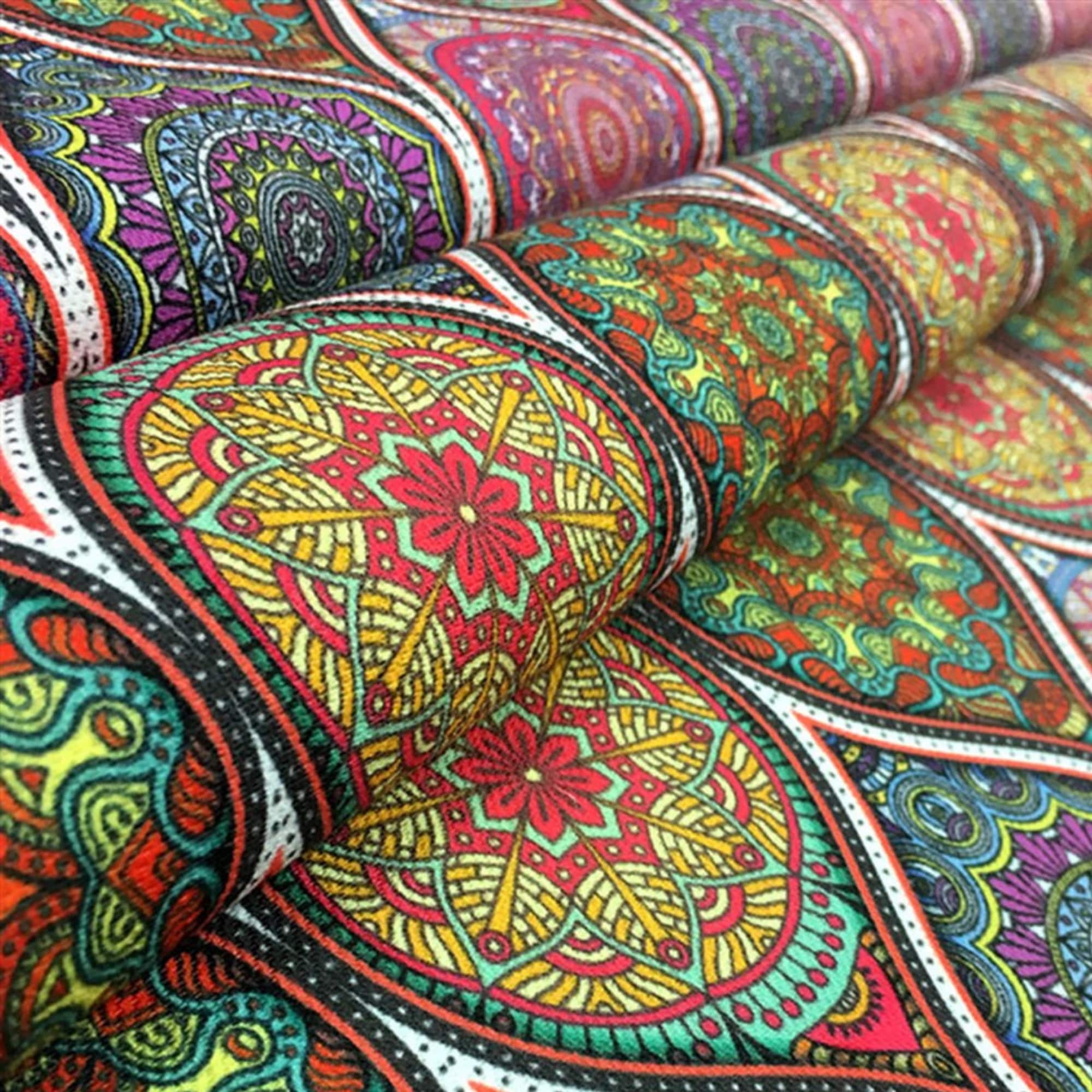 Moroccan Upholstery Fabric by the Yard Colorful Trellis Tiles Etsy