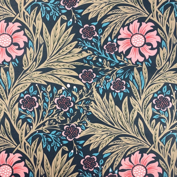 Vintage Pink and Purple Floral Tapestry Upholstery Fabric by The Yard