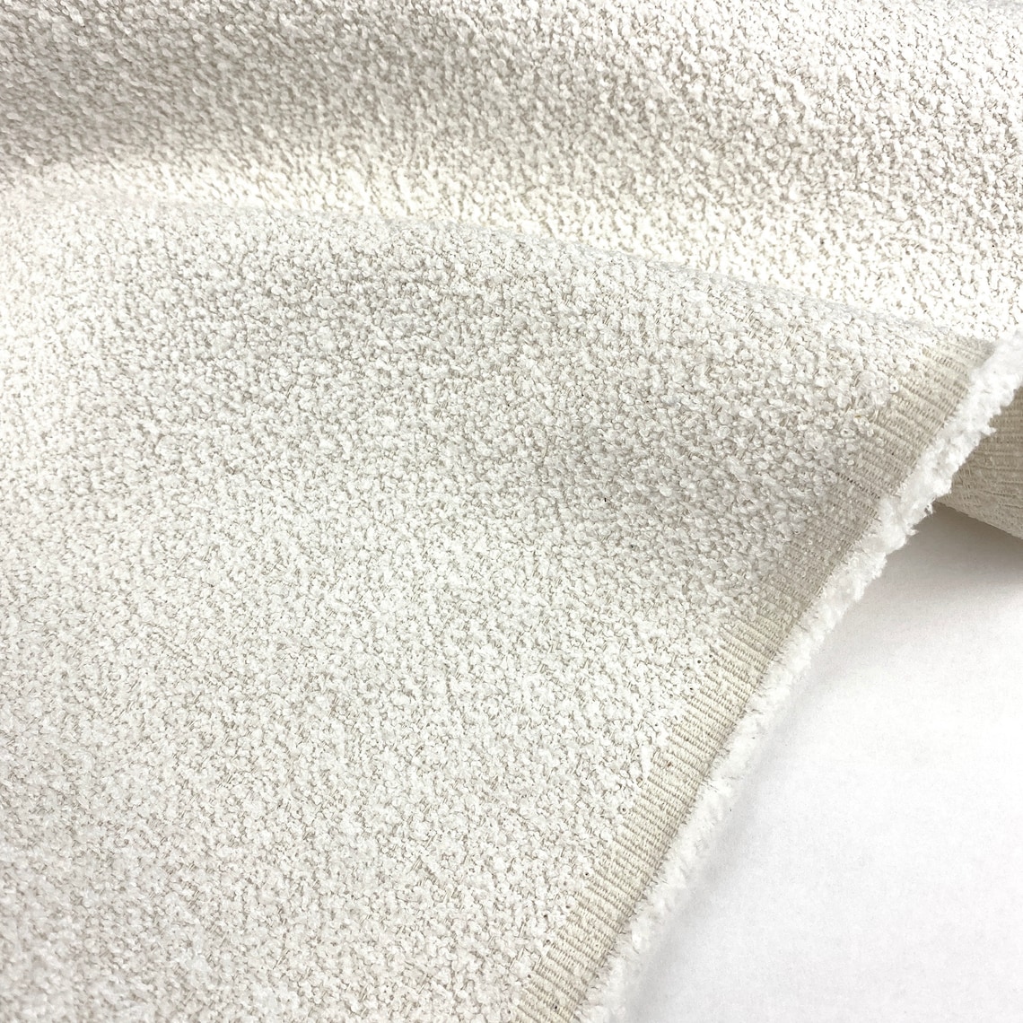 White Boucle Upholstery Fabric Textured Bouclé Home Textile Etsy UK