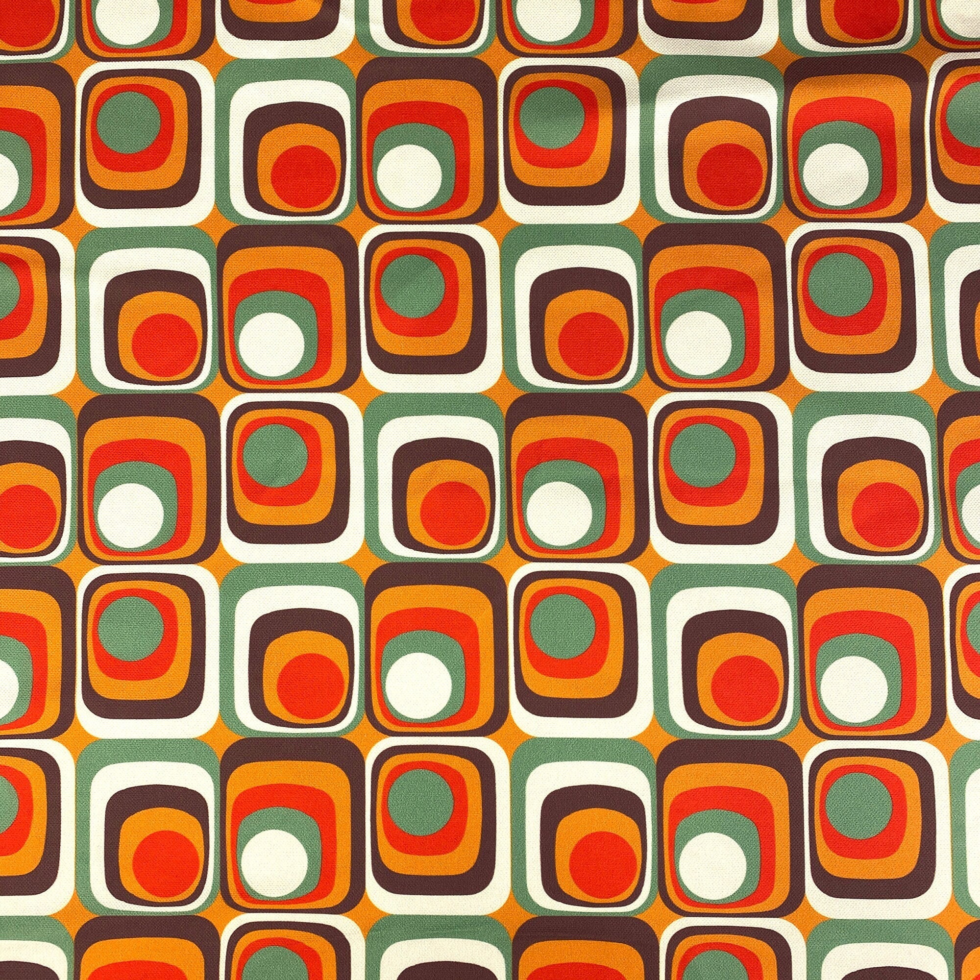 Authentic Vintage 60s or 70s 100% Polyester Fabric - By the Yard