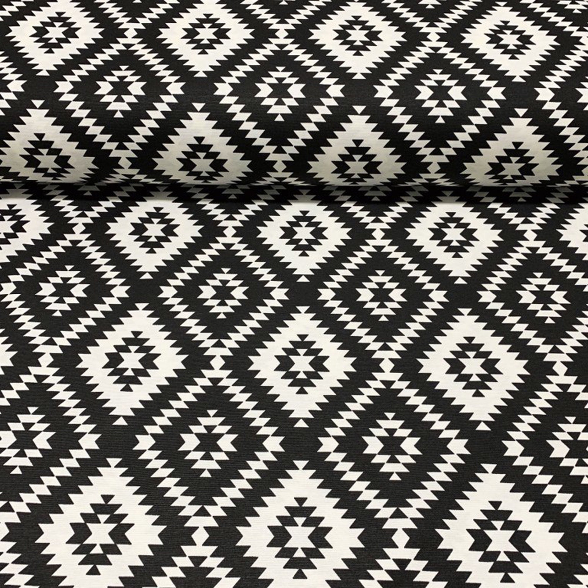 Blanco y negro Ikat Tela de tapicería Geométrico Tribal - Etsy España