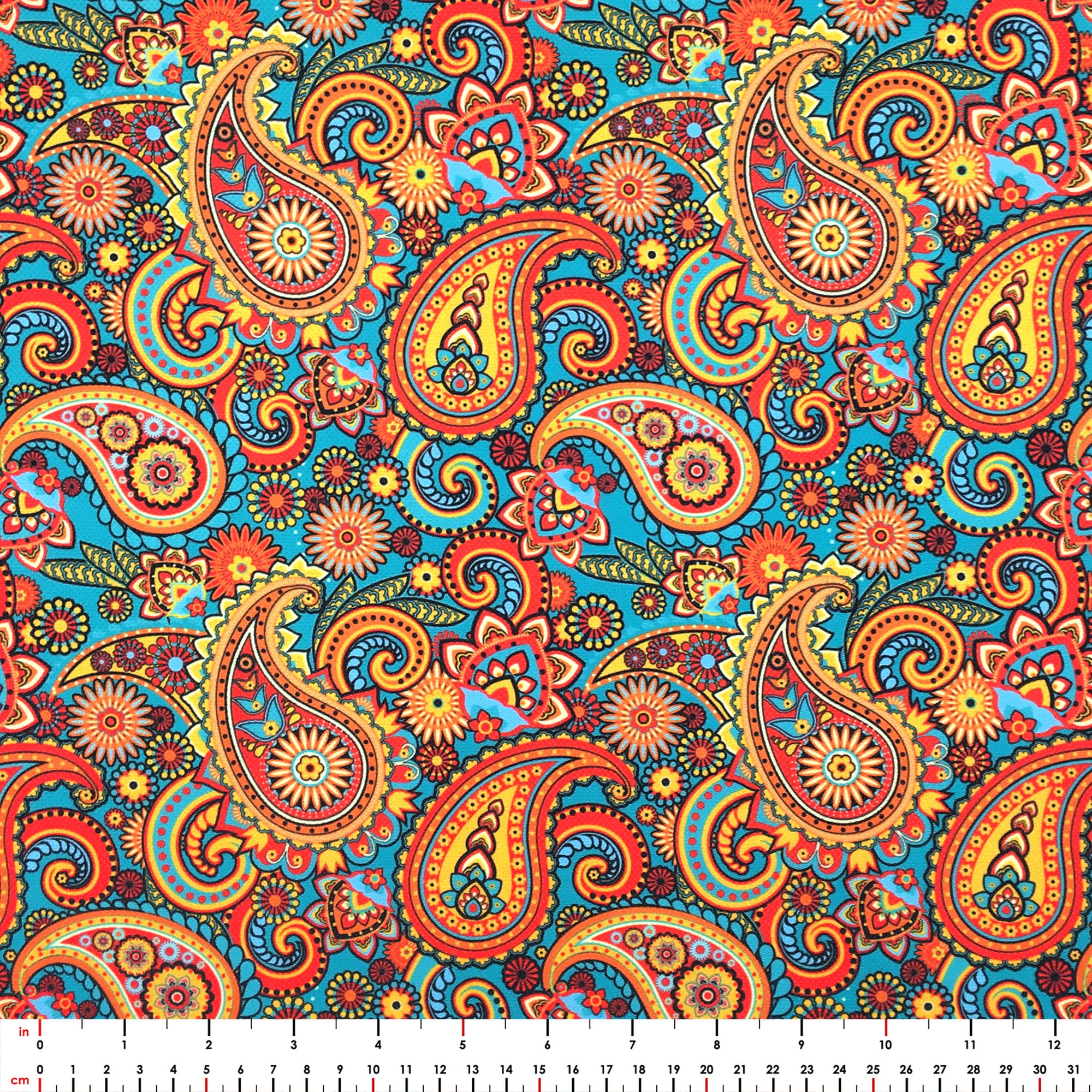 Retro Paisley Print Bohemian Upholstery Fabric Colorful Bag Etsy