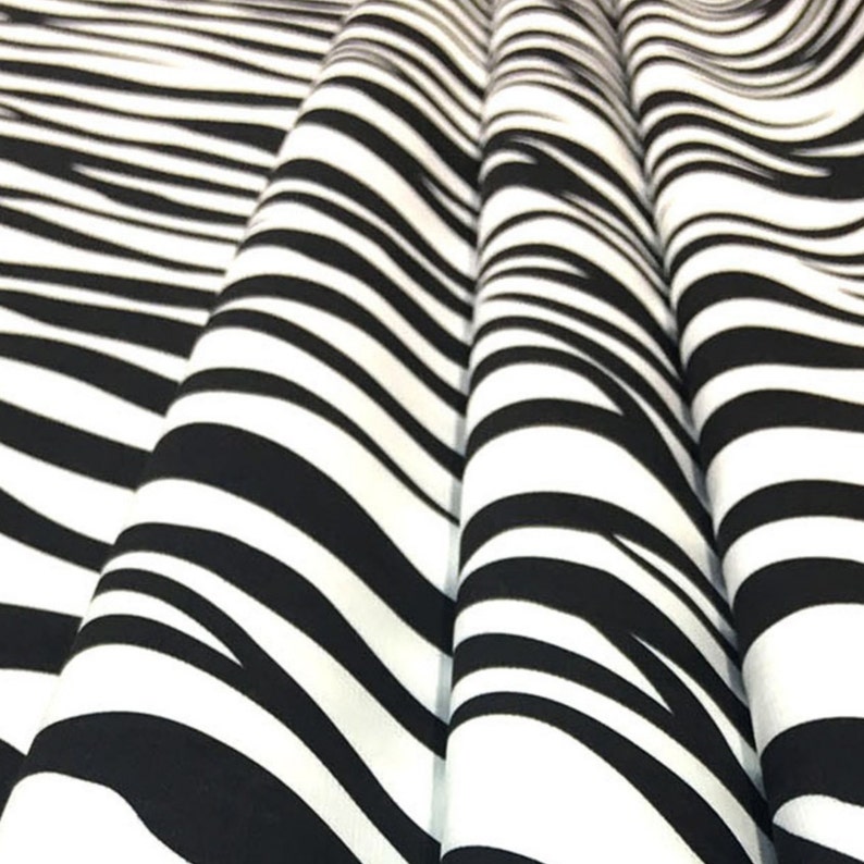 Zebra Print Upholstery Fabric Black and White Animal Print Etsy