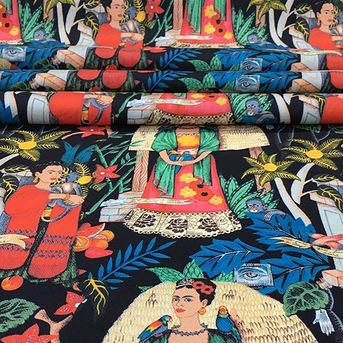Frida Kahlo Upholstery Fabric by the Yard Frida's Garden | Etsy