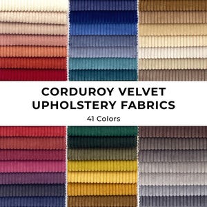 Corduroy Upholstery Fabrics - 41 Colors, 4 Wide Wale Velvet Corduroy Material for Boho Home Decor, Chair & Sofa Furniture Fabric by the Yard