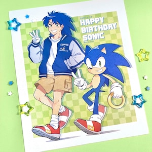 Happy Birthday Sonic Gijinka Print