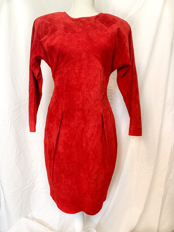1980s Red Leather Dress | Vintage 80s Dress