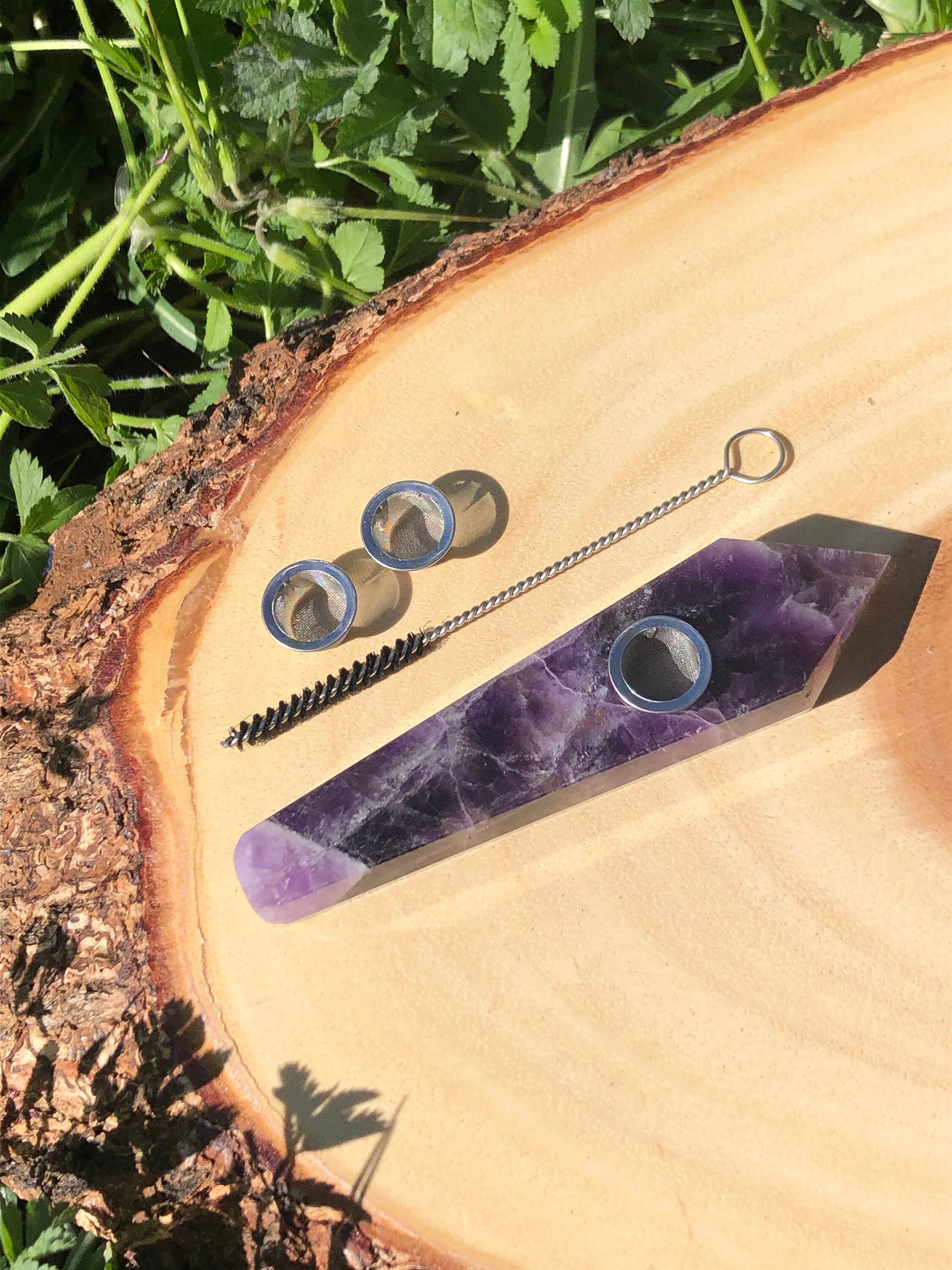 Amethyst Natural Crystal Smoking Pipe Set