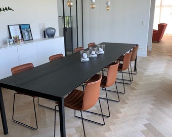 Kluskens 'Mistral' dining table in solid black oak
