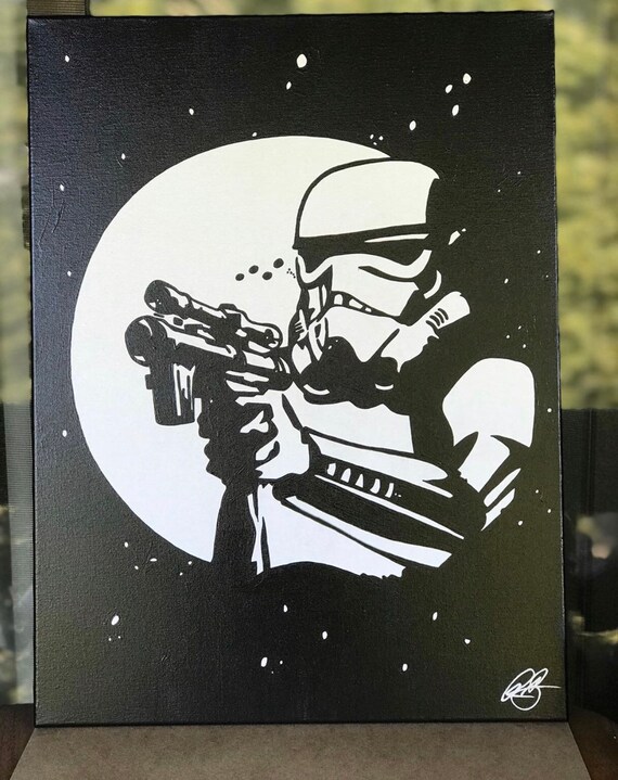 Storm Trooper Hand Painted Canvas | Etsy