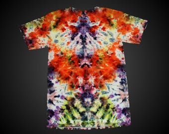 Piccola maglietta tie-dye di Halloween, maglietta tie-dye scrunch fatta a mano di qualità professionale, morbida maglietta in cotone, top hippie colorato, pronta per la spedizione