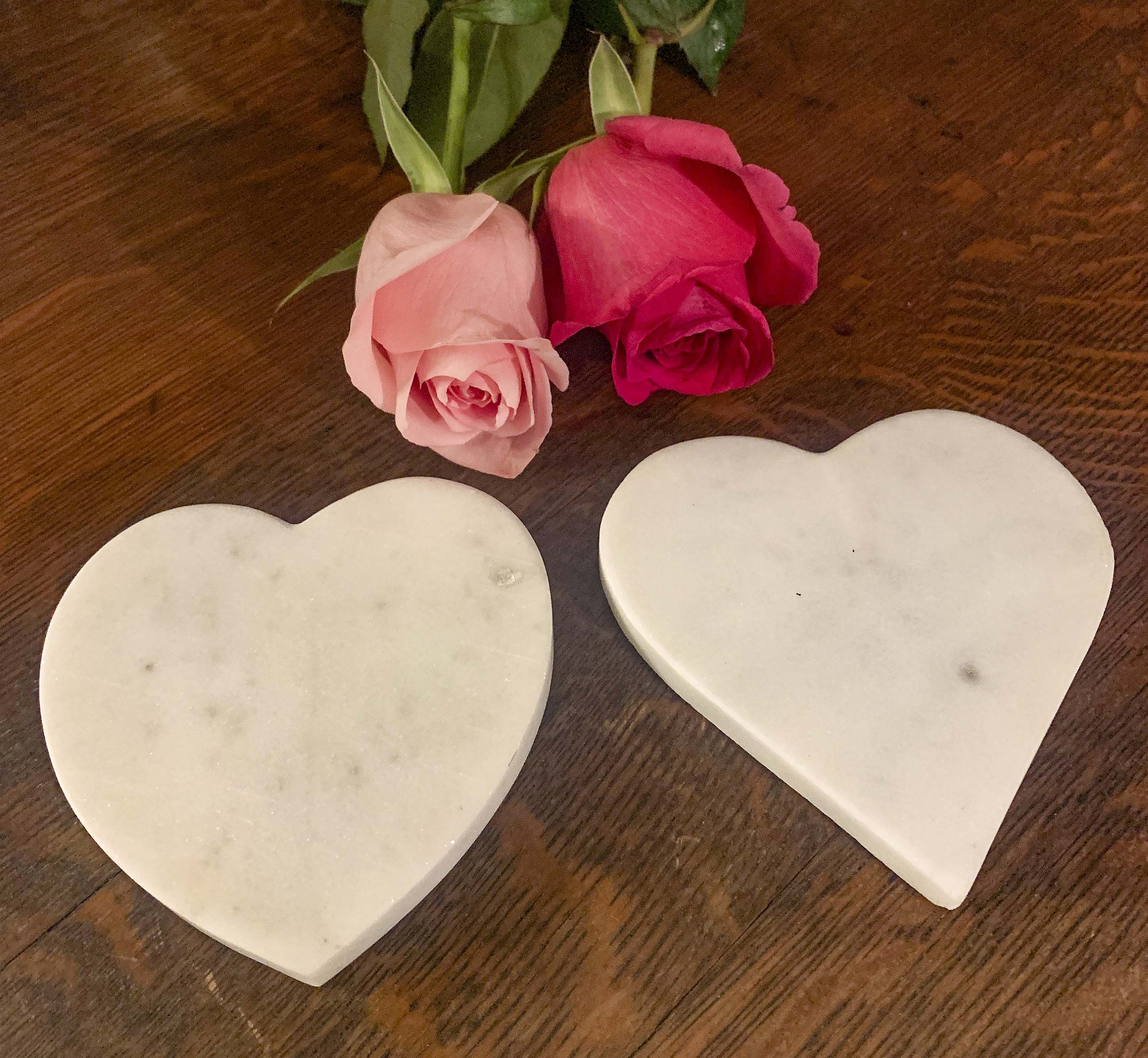 White Marble Mini Hearts