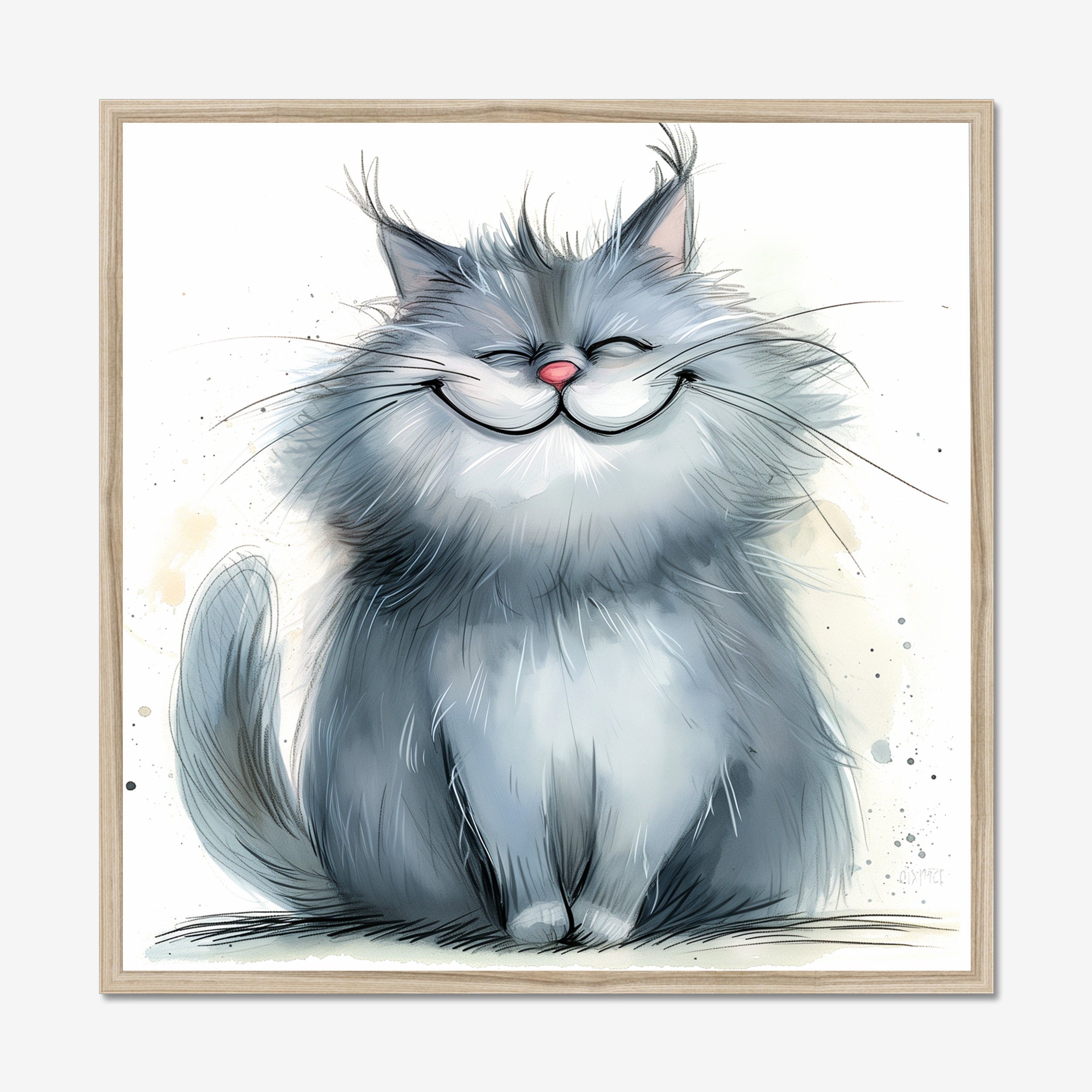 Digital Download High Quality PNG, PDF Funny Cute Cat Clipart Card ...