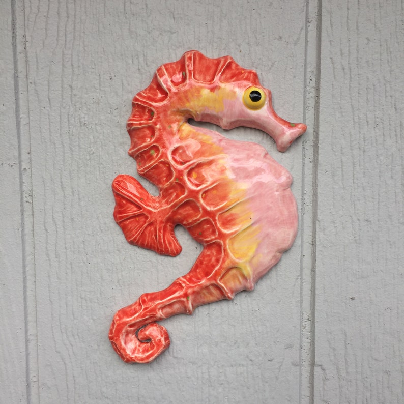 Ceramic Seahorse Wall Decor Etsy