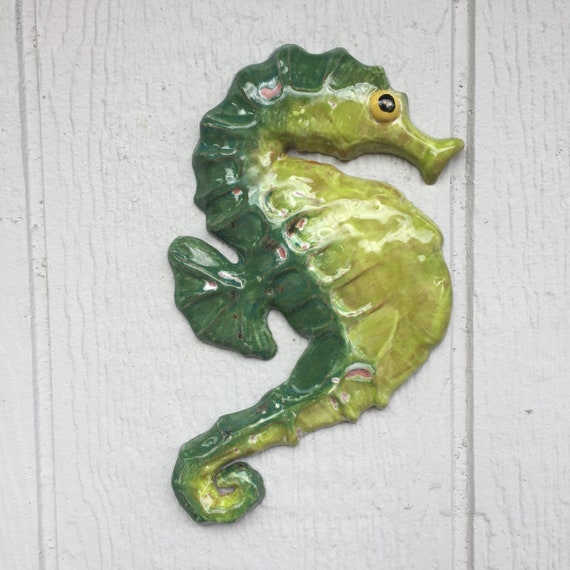 Ceramic Seahorse Wall Decor Etsy