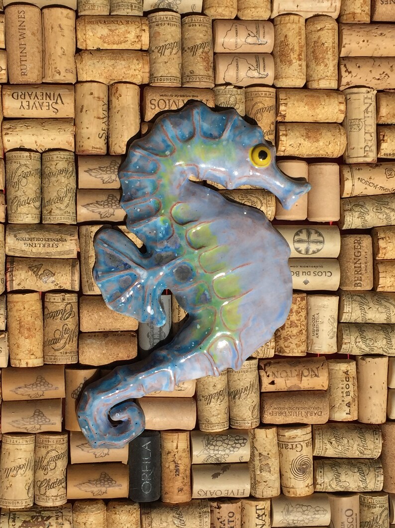 Ceramic Seahorse Wall Decor Etsy