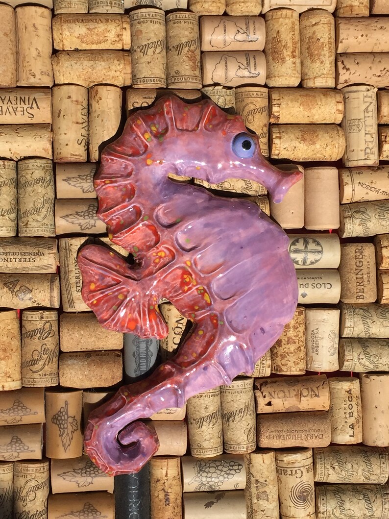 Ceramic Seahorse Wall Decor Etsy