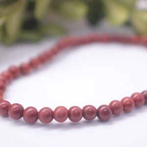 Red Jasper Gemstone Bracelet 4mm, Natural Healing Bracelet, Dainty Beaded Bracelet, Stretchy Spiritual Protection Bracelet, Crystal Bracele