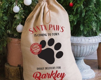 Personalised Dog Santa Christmas Sack