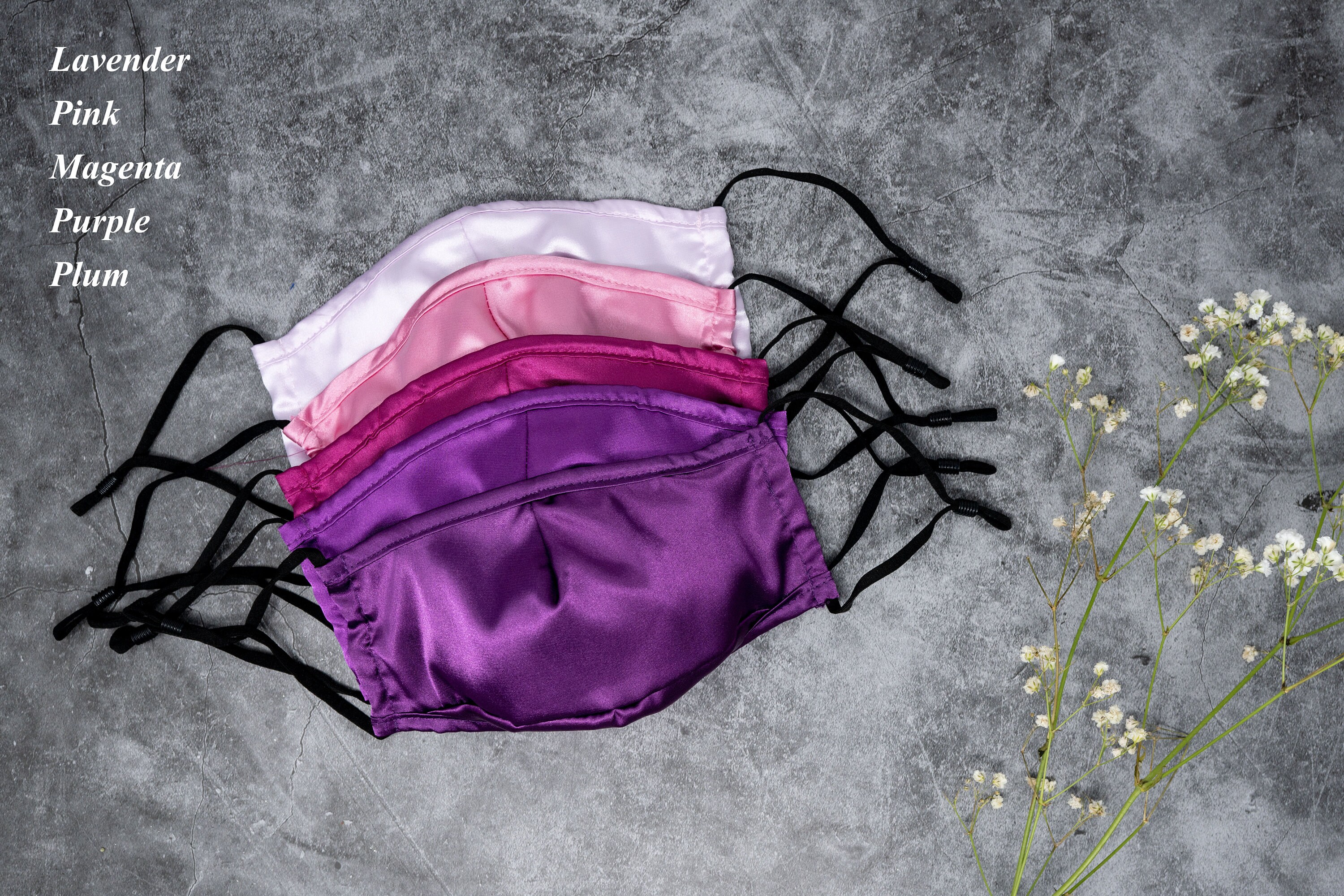 Satin Face Mask with Nose Wire and Filter Pocket Bridal Party Etsy