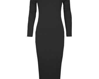 ladies black bardot dress