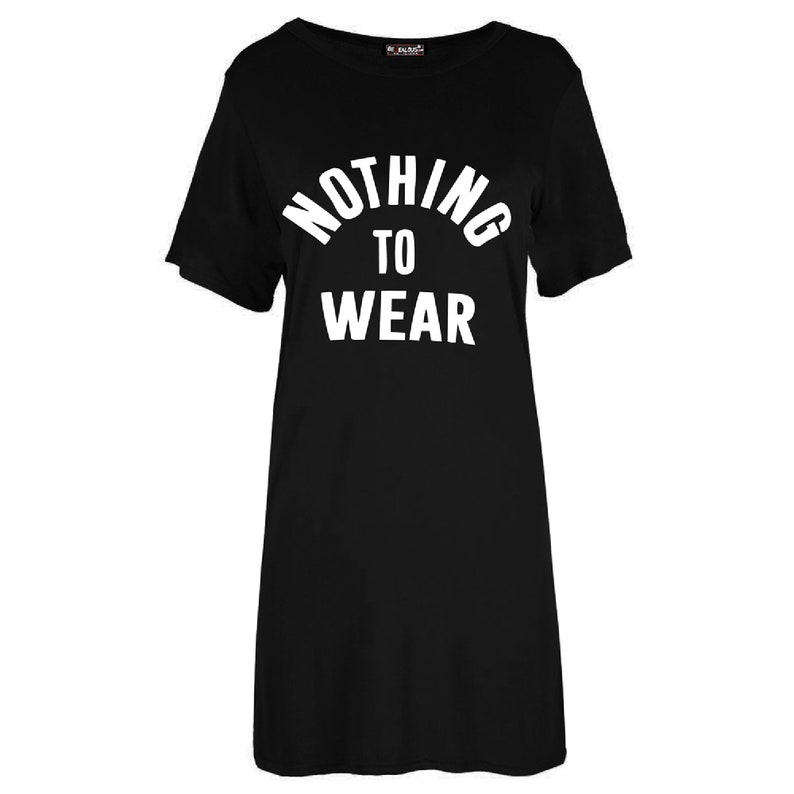 Womens Ladies Nothing to wear Tunic Pullover Oversized Baggy T Shirt Mini Dress