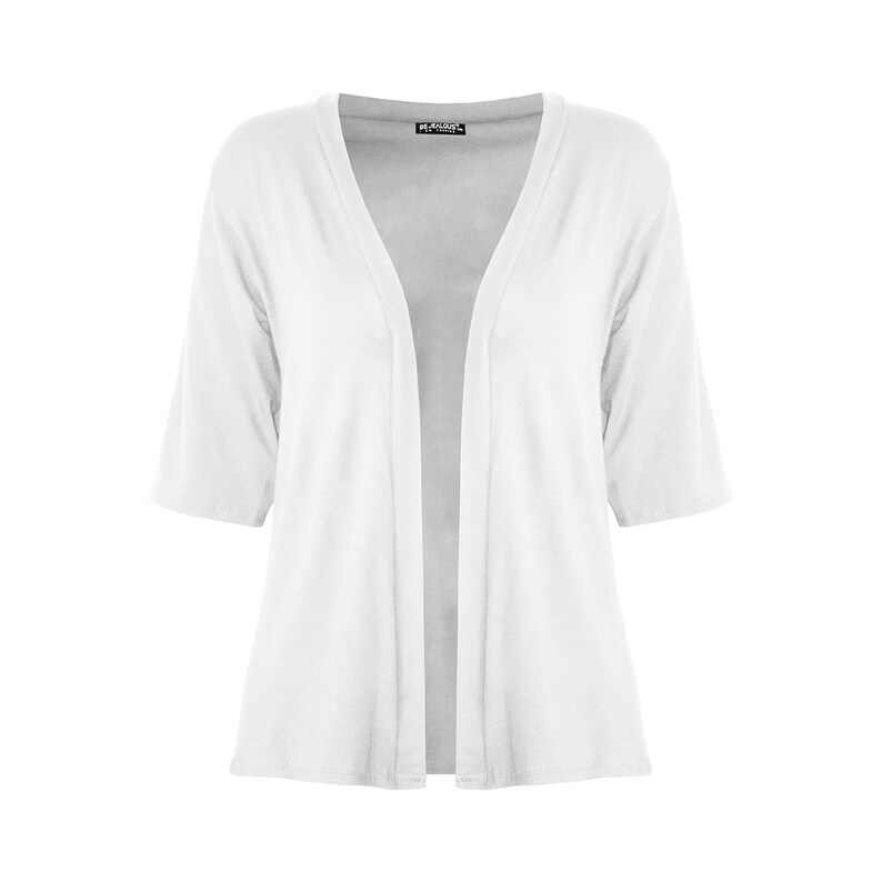 Womens Ladies Casual Open Front Cardigan 34 Sleeve Cardigan Jacket Coat Blazer