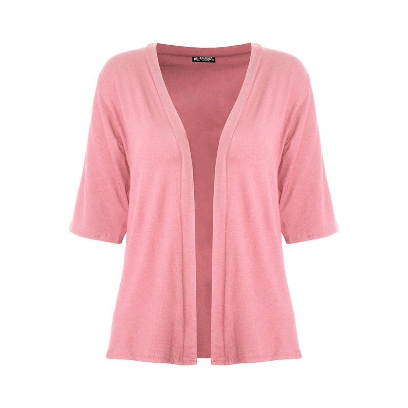Womens Ladies Casual Open Front Cardigan 34 Sleeve Cardigan Jacket Coat Blazer