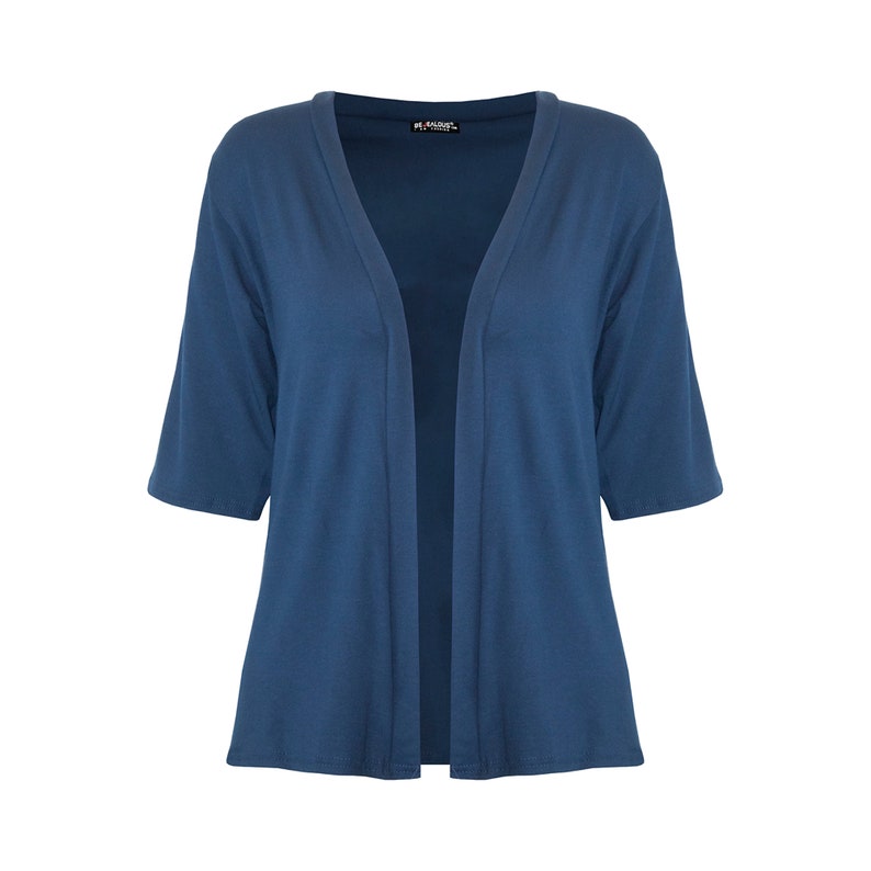 Womens Ladies Casual Open Front Cardigan 34 Sleeve Cardigan Jacket Coat Blazer