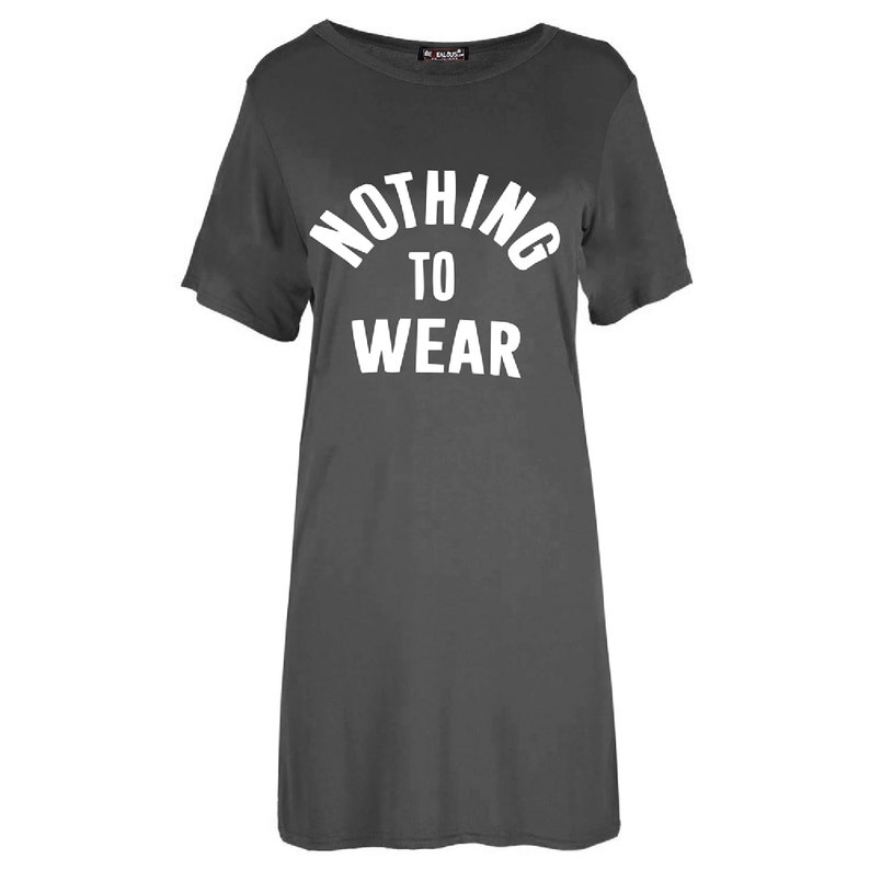Womens Ladies Nothing to wear Tunic Pullover Oversized Baggy T Shirt Mini Dress