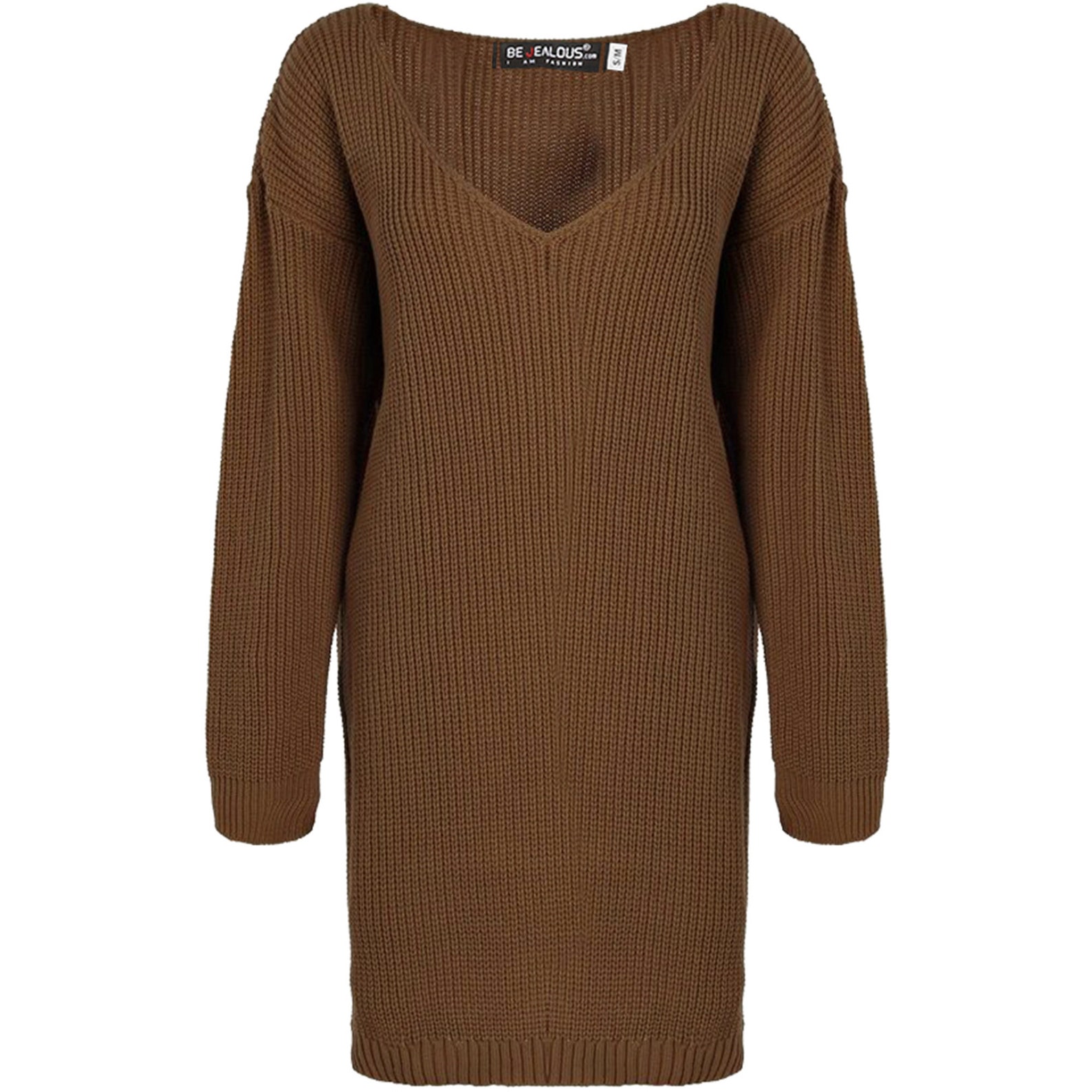 Ladies Womens V Plunge Jumper Dress Oversized Baggy Chunky Etsy UK